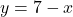 y &= 7 - x