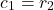 \begin{align*} c_1 &= r_2 \end{align*}