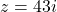 z=4−3i