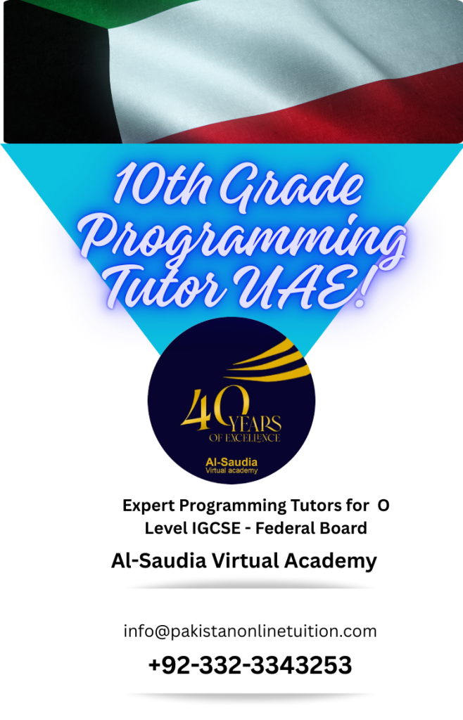 10th Grade Programming Tutor UAE