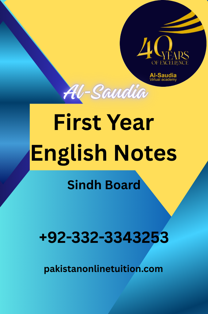 1st Year English Notes Sindh Board