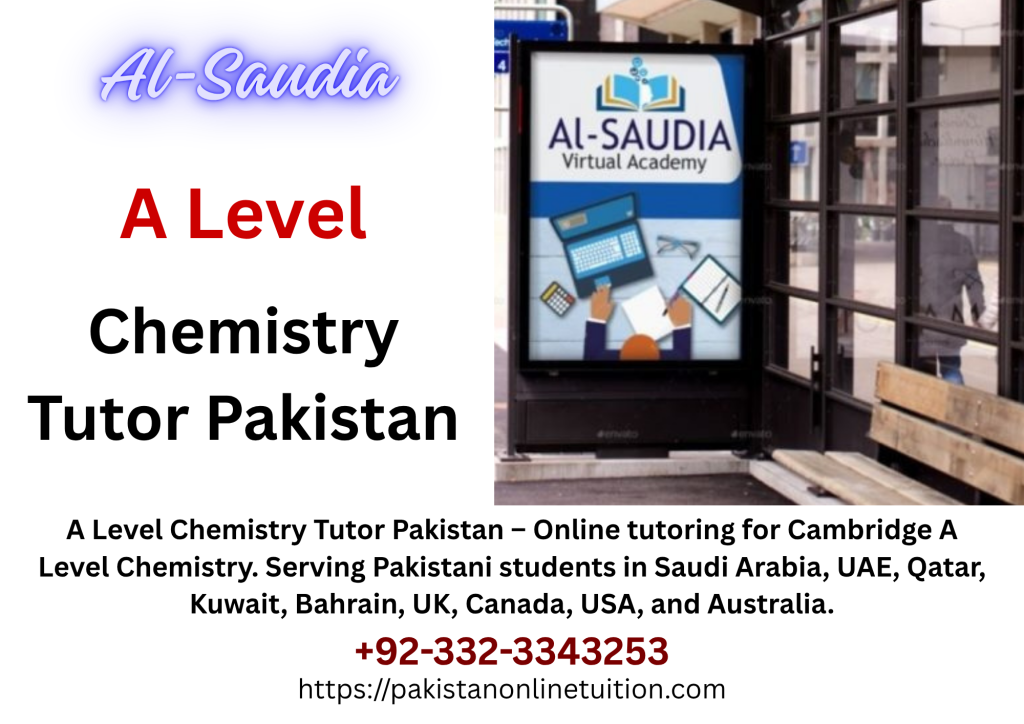 a level chemistry tutor pakistan
